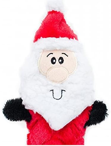 ZippyPaws Jigglerz - Dog Squeaky Toys to Keep Them Busy, Funny Plush for Small, Medium, & Large Dogs, Cute Stuffed Puppy Toy, Pet Product, Gift for All Breeds, Interactive Squeaker - Santa