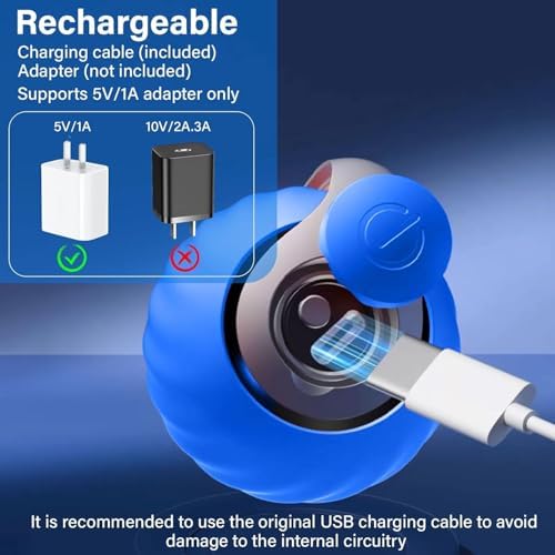 Automatic Moving Cat Toy, 2026 Upgrade Motion Activated Ball with Feather Tail, USB Rechargeable Smart Cat Toys for Indoor, Fun Exercise for Kittens (Blue and Orange)