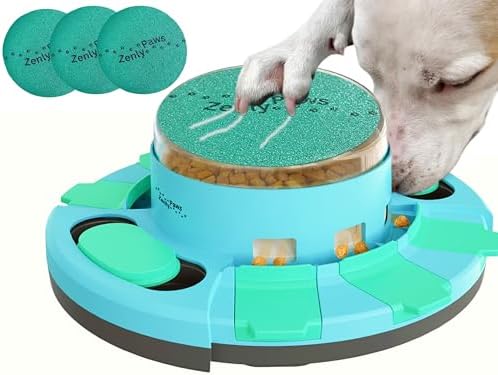 Zenly Paws Nail File Toy, Dog Scratch Pad for Nails, Dog Nail Scratch Board, Scratching Board for Dogs, Scratching Pads Files Scratcher Slow/Puzzle Feeder W/Treat Box Dispenser Trimmer Grinder Filer