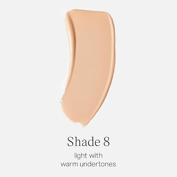 Saie Glowy Super Skin Tint Liquid Foundation - Weightless + Dewy Foundation with Lightweight Medium Coverage - Hydrating Face Makeup + Skin Care Serum Hybrid with Hyaluronic Acid - Shade 8 (1.01 oz)