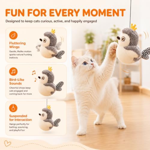 Flying Bat Dog Toy, 2026 New Halloween Flapping Wings Interactive Bird Pet Toy (Black+Brown)