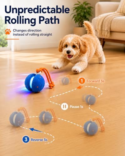 Xeuch Interactive Rolling Dog Balls, Irregular Moving Toys for Puppies