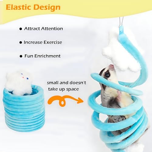 2Pcs Elastic Sugar Glider Climbing Rope Toys, Hanging Cage Accessory
