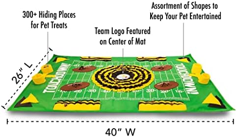 NFL Pittsburgh Steelers Dog Snuffle Mat – Interactive Pet Slow Feeder, Football Field Design Food Puzzle Toy for Dogs & Cats, Foraging Activity Mat for Smarter Feeding