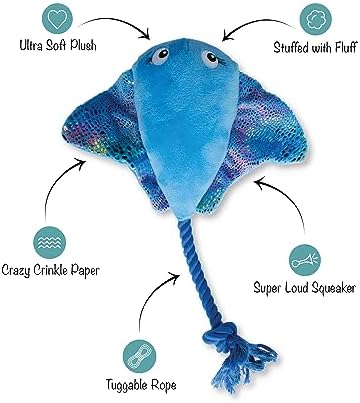 Fringe Studio Plush Dog Toy, Do The Right Sting, Pet Shop Collection (314287) (Pack of 2)