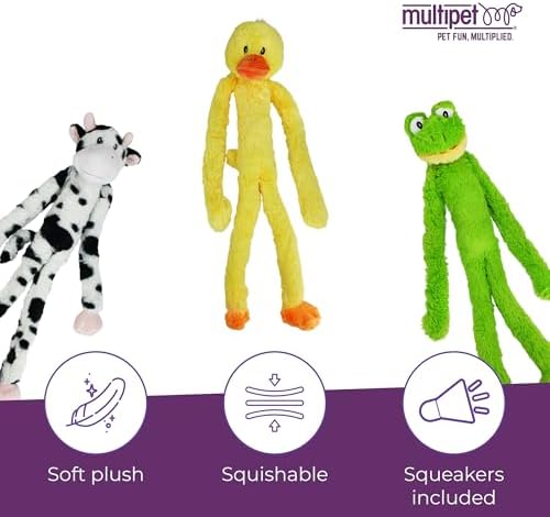 Multipet's Swingin Slevin XXL Oversized 30-Inch Yellow Duck Plush Dog Toy