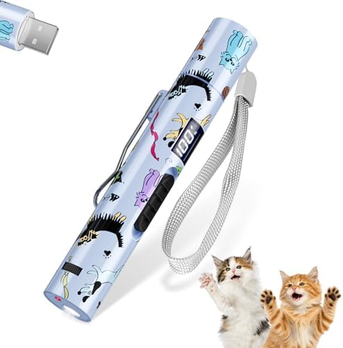 TBTeek Cat Toy, Rechargeable, Battery Screen, Cute Fun Creative Body | 7 Adjustable Patterns for Fun Chase Play Exercise Interactive Kitten Pet Dog Chase Toy