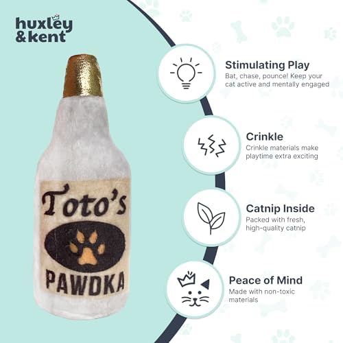 Huxley & Kent Plush Crinkle Catnip Cat Toy, Toto's Pawdka