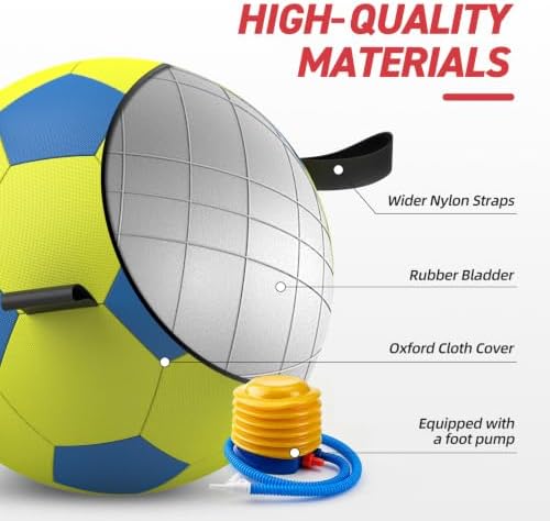 QDAN 25 Inch Herding Ball for Dog with Straps, Outdoor Dog Toys for Herding | Interactive Large Dog Herding Ball Chasing Training, Dog Ball for Border Collie, Australian Shepherd, Blue Heeler & Horses