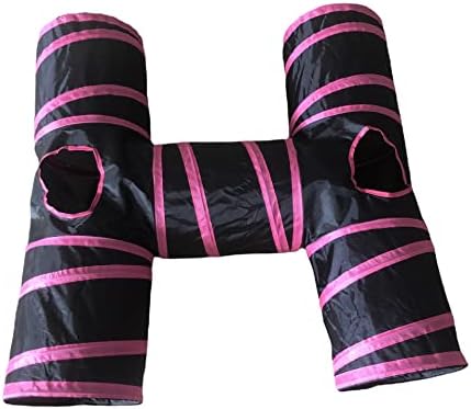 Cat Tunnels, Pet Ferret Rabbit Bunny Tunnels Tubes Subway Habitats, S-Style, DIY Cat Peekaboo Maze House Tent Bed, Kitten Interactive Toy (H Type Tubes)