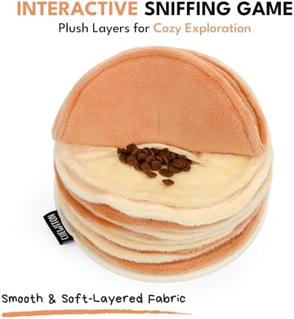 CHEWFFON Pancake Dog Snuffle Toy, Layered Treat Hiding Enrichment Game