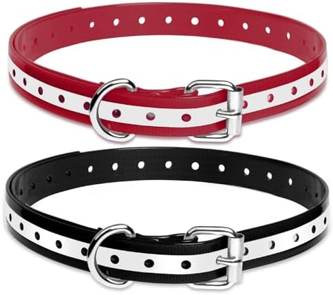 Shock Collar Replacement Strap 2-Pack - Compatible with Jugbow, Bousnic, Slopehill 3/4 Inch Adjustable TPU Collar for Dogs | Waterproof & Reflective Design for Training, Walking