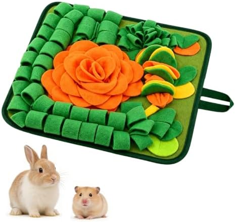 Rabbit Foraging Mat, Interactive Feed Game for Small Animals Toy, 17x17inch