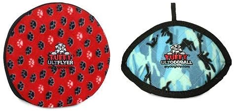 TUFFY® 2 Pack Flyer and Odd Ball Ultra Durable Plush Dog Toys