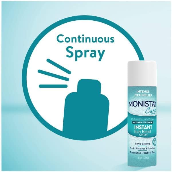 Monistat Instant Itch Relief Spray for Women, Maximum Strength Feminine Itch Care, 2 oz (Pack of 6)