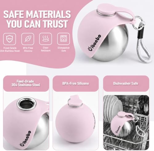 Cibaabo Portable Dog Water Bottle with Collapsible Silicone Bowl 10 oz
