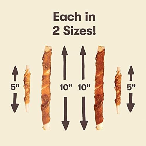 Pet 'n Shape Duck 'n Hide Twist - Duck Wrapped Rawhide Natural Dog Treats, Large, 6 Count (Pack of 4)