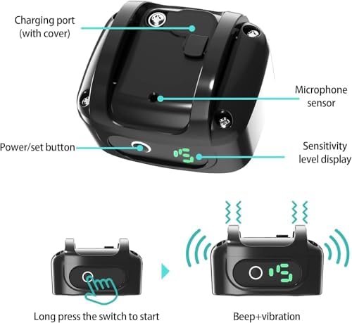 Pet Training Collar,Smart Dog Bark Collar, Anti-Barking Device with Smart Interference，Effective AI Bark Collar with Adjustable Beep Vibration Modes & 5 Sensitivity ，USB Rechargeable，IP67 Waterproof