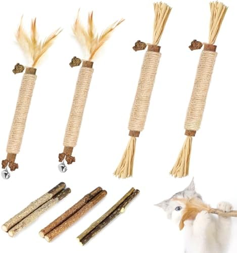 Tocirelo Cat Toys Silvervine Sticks, Natural Catnip Toys for Indoor Cats