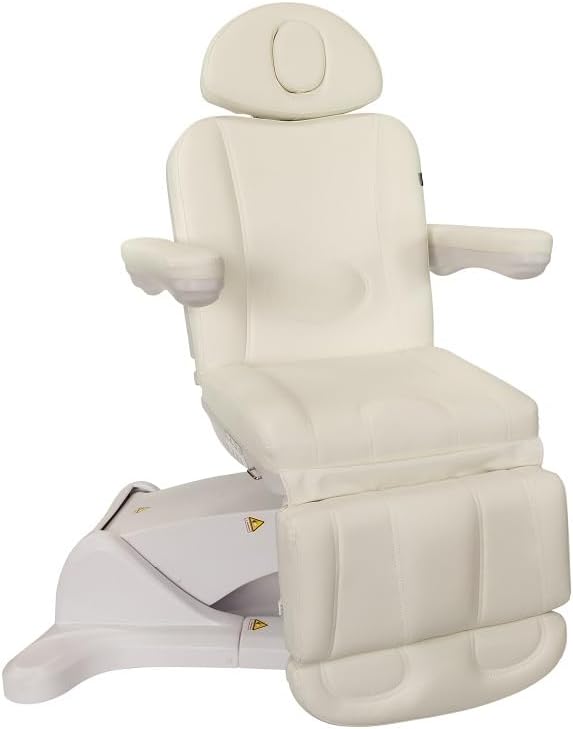 Silver Fox - Spa Chair for Esthetician, Electric Facial Bed with 240° Rotation, 4 Motors, and Adjustable Headrest, Professional Medical Spa Exam Chair - 2246B, (White)
