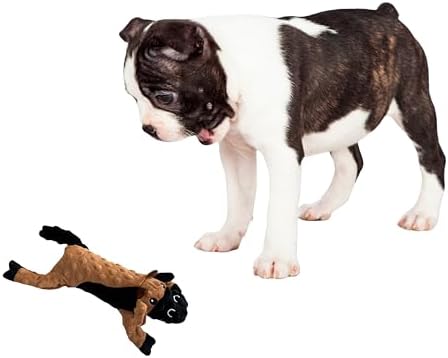 SPOT Skinneeez Extreme Stuffers Cow - Stuffing Free Dog Toy With Squeaker & Rip Stop Mesh Lining for Durability- Insert Plastic Bottle for Extra Crunch, For Small to Medium Puppies & Dogs - 14in