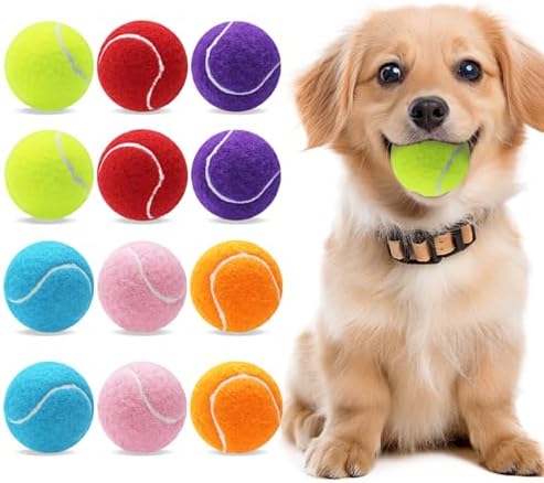 Magicorange Small Tennis Balls, 12 Pack 2 inch Tennis Balls for Dogs