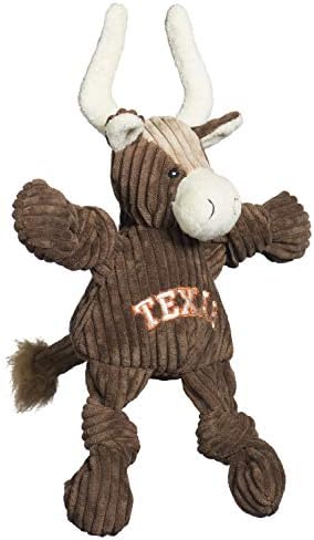 HuggleHounds Knottie Plush Dog Toy - Stuffed Animal Toy, Puppy Toys, Squeaky Dog Toy for Small, Medium & Large Dogs, Durable Plush to Keep Them Busy, Officially Licensed - Texas Longhorn, Small