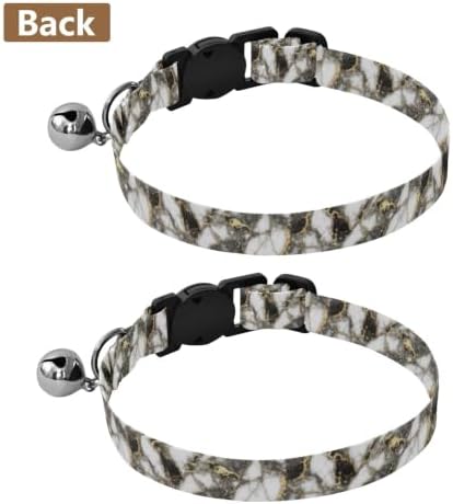 Black White Marble Dog Collar 2 Pack Comfortable Cat Collar Adjustable 10.6 to 17.1 Inches