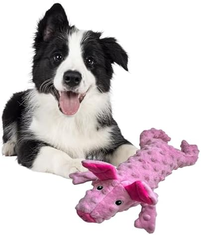 SPOT Skinneeez Extreme Stuffers Pig - Stuffing Free Dog Toy With Squeaker & Rip Stop Mesh Lining for Durability- Insert Plastic Bottle for Extra Crunch, For Small to Medium Puppies & Dogs - 14in