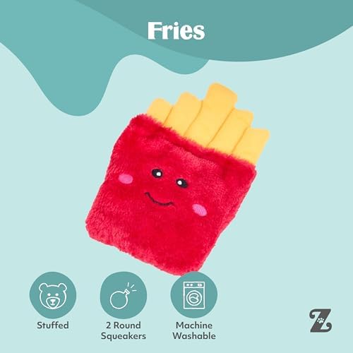 ZippyPaws NomNomz Dog Squeaky Toys to Keep Them Busy, Pet Products - Fries