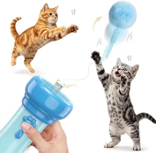 Interactive Cat Toy for Indoor with Launcher Ball One-Click Recycling