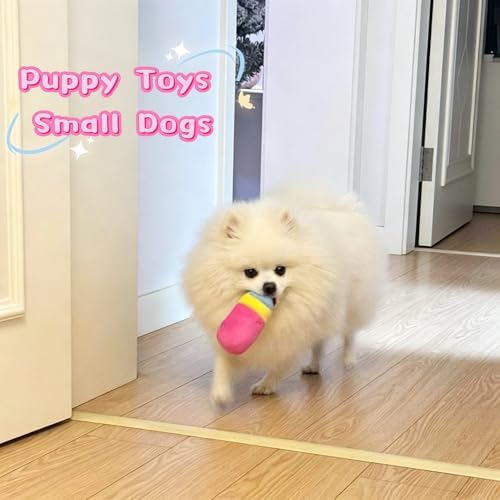 Cute Bottle Squeaky Plush Dog Toys, 2 Pack, Small Puppies & Breeds