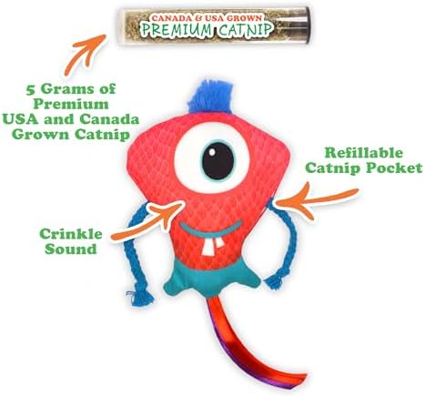 Meowijuana Get Silly Ruby Toy & Catnip Bundle | Refillable Plush + Blend
