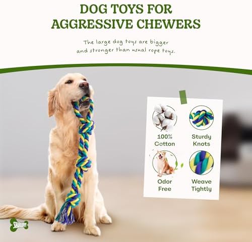 SHARLOVY Dog Rope Toy for Medium Dogs