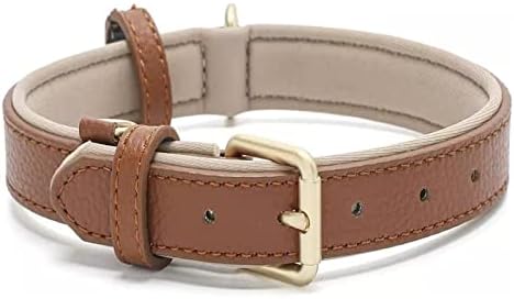 Leather Dog Collar for Small Medium Large Dogs Soft Waterproof Padded Puppy Collars