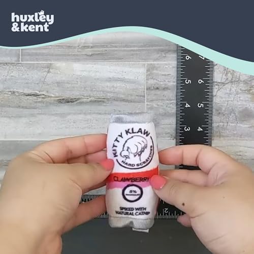 Huxley & Kent Plush Crinkle Catnip Cat Toy, Kitty Klaw Clawberry