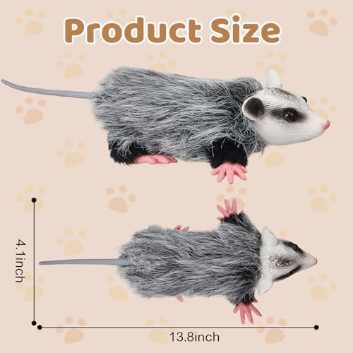 Gemscream Opossum Dog Toy Plush Squeaky Stuffed Animal for Dogs