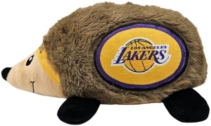 NBA Los Angeles Lakers Plush Hedgehog Toy for Dogs & Cats, Cool Soft Pet Toy for Fun and Interactive Play, Dog Chew Toy with Squeaker, Licensed Hot Pet Toy