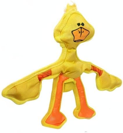 Multipet Skele Duck Dog Rope - Nylon Tug of War - Squeaky Toy for All Dogs - Animal Dog Toy for Playing Toss & Fetch (15", Yellow)