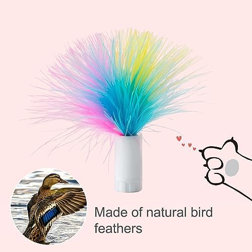 ORSDA 6PCS Feathers Replacement and Soft Furry Accessories ONLY Fits Cat Toys, Interactive Toys for Indoor Cats-NOT fits for Other Brand Toys