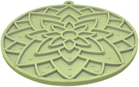 SodaPup Lotus eMat – Durable Enrichment Feeder Made in USA from Non-Toxic, Pet-Safe, Food Safe Rubber for Mental Stimulation, Avoiding Overfeeding, Fresh Breath, Digestive Health, Calming, & More