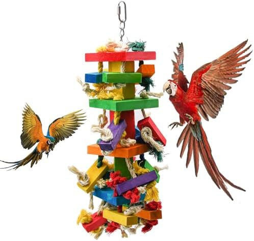 GPY Bird Toys for Parrot, Large Parrot Toys for Cage Macaws Cockatoos