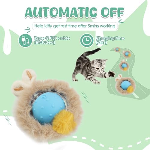 Cat Mat Hide and Seek Toy, Interactive Cat Toy Ball with Bird Chirp Sound, Smart Induction Oxford Cloth Hunting Cover, USB Rechargeable Indoor Play Toy for Cats