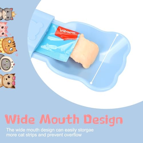 Yummy Sam 3pcs Cat Strip Feeders, Cat Lickable Puree Treat Food Dispenser, Kitten Strip Squeeze Spoon for Wet Food and Liquid Snack, Pet Food Mixing Spoon Feeding Scoop for Small Pets Puppies