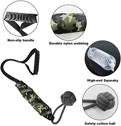 Interactive Dog Tug Toy,Indestructible Dog Toys for Aggressive Chewers,Tough Squeaky Dog Rope Toys for Training,Tug of War Dog Toy Balls for Medium & Large Dogs