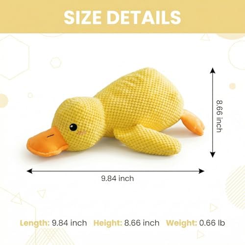Cute Squeaky Duck Plush Toy for Small Medium Dogs, Soft Chew Toys with BB Squeaker for Gentle Chewers, Interactive Comfort and Fun Dog Toys for Boredom Relief