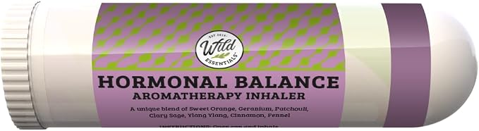 Wild Essentials 3 Pack of Hormonal Balance Aromatherapy Nasal Inhalers Made with 100% Natural, Therapeutic Grade Essential Oils to Help with Menopause, PMS, imbalance