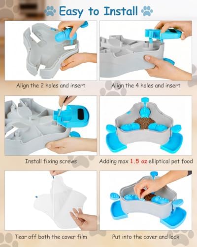 Dog Puzzle Toy, 3-in-1 Interactive Dog Puzzle Toys Press-Type Dog Treat Dispenser Toy Dog Enrichment Toy No-Slip Dog Slow Feeder Interactive Brain Training Toy for Smart Dog Cat, Blue