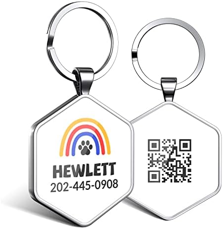 Dog Tags Personalized Pet ID Tags - QR Code Customize Dog Cat Tag - Pet Online Profile Display Pet Information