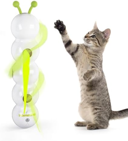AFP Interactive Cat Toy, Automatic Furry Tail Teaser Toy with Motion Sensor, Electric Cat Toy, USB Rechargeable, Self Play Cat Feather Toy for Indoor Cats, Suction Cup for Stable Play, 1 Replacement